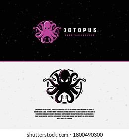 Purple and Black Octopus logo premium vector