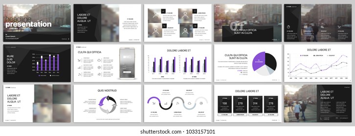Purple black presentation templates elements on a white background. Vector infographics. Use in Presentation, flyer and leaflet, corporate report, marketing, advertising, annual report, banner.