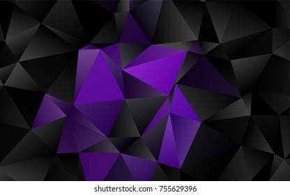 Purple and black vector shining triangular pattern. An elegant bright illustration with gradient. The polygonal design can be used for your web site.