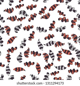 Purple, black and white on colors. Doodles pattern. Seamless pattern Abstract cute background. Design wrapping and gift paper, greeting cards, banner and posters design. Vector illustration.
