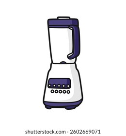 purple blank blender machine cartoon vector with many buttons