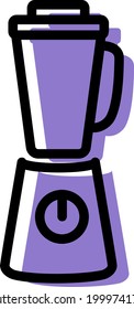 Purple blender, illustration, on a white background.