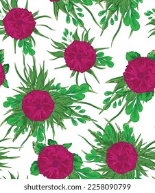 purple blossom flowers with leaves of green color pattern on white background , floral pattern, floral background, seamless pattern 