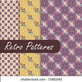 Purple Blossom Retro Patterns