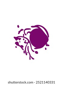 Purple blot or splash , vector illustration on white background