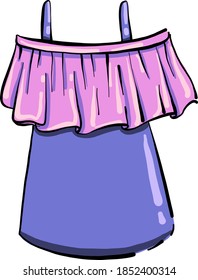 Purple blouse, illustration, vector on white background