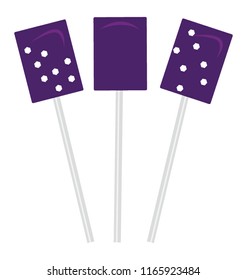 
Purple blow pops in a blueberry flavour 
