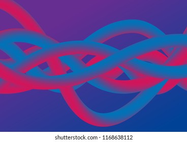 Purple and blue abstract 3d waves vector art background