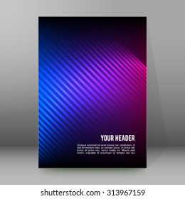 Purple blue abstract background of bright glow perspective with lighting lines. Gorgeous graphic image template. Abstract vector Illustration eps 10 for your business brochure