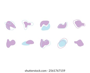 Purple Blue Abstract Blob Set
