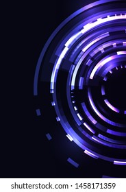 purple blue abstract circle background, digital overlap layer line, simple technology design template, vector illustration
