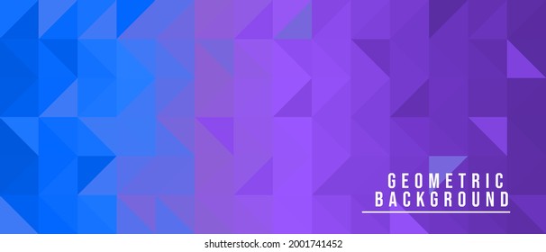 Fondo geométrico abstracto púrpura y azul para la plantilla de banner. Fondo mosaico. Fondo triangular multicolor. Digital. Fondo de escritorio. Sitio web.