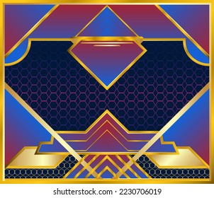 Fondo geométrico abstracto púrpura y azul. Concepto de ciberpunk. Escena para publicidad, tecnología, juegos.