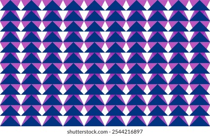 Plano de fundo roxo e azul sem costura geométrica, padrão azul de cima e baixo sobrepor triângulos diamante bloco repetir seta em azul design de imagem completa para impressão de tecido, padrão