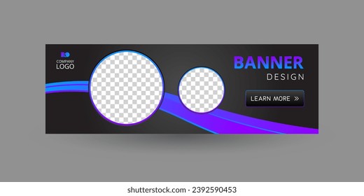 Purple and blue banner design.