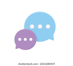 Purple and blue chat bubble. UI design icon. Vector illustration.