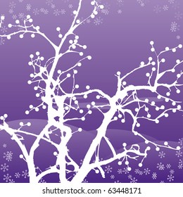 Purple Blue Christmas background with tree