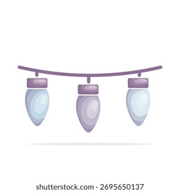 Purple and blue Christmas lights vector illustration