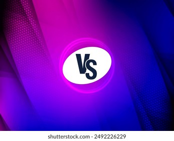 Purple and blue color modern versus vs screen banner for duel tournament vector