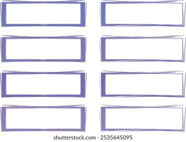 Paars blauw kleurenpalet Rechthoekige frames Set Vector