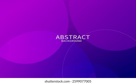 Purple and blue geometric background featuring a circle composition with white circular lines, creating a futuristic and stylish abstract design. Perfect for branding, web design and  posters.
