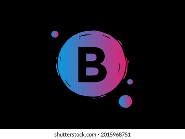 Purple blue gradient color of B initial letter design