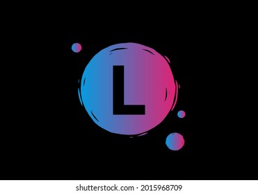 Color de gradiente azul púrpura del diseño de la letra inicial de L