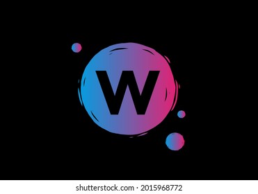 Purple blue gradient color of W initial letter design