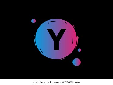 Purple blue gradient color of Y initial letter design