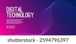 Purple blue gradient technology digital speed connect background, abstract pink cyber information communication, innovation future tech data, internet network connection, Ai big data line illustration