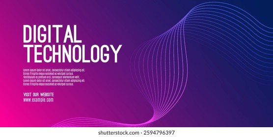 Purple blue gradient technology digital speed connect background, abstract pink cyber information communication, innovation future tech data, internet network connection, Ai big data line illustration