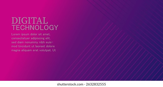 Fondo de conexión de velocidad digital de tecnología de gradiente azul púrpura, comunicación de información cibernética rosa abstracta, innovación, datos tecnológicos futuros, conexión a red de Internet, ilustración de línea de big data de aire
