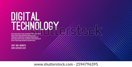 Purple blue gradient technology digital speed connect background, abstract pink cyber information communication, innovation future tech data, internet network connection, Ai big data line illustration