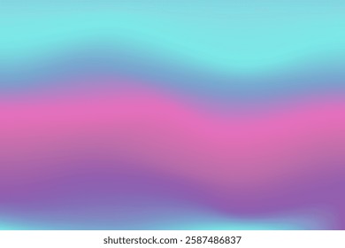 Purple Blue Gradient Vibrant Dreamy Vector Background. Neon Color Overlay, Sunrise, Sunset, Sky, Water Design Element. Luxury Trendy Holograph Defocused Texture. Digital Minimal Tech Gradient Paper