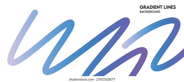 Ondas de gradiente azul roxo - linhas de fluxo abstratas no fundo branco