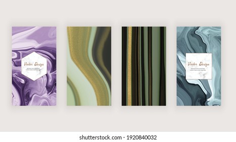 Purple, blue and green with golden glitter texture for social media stories