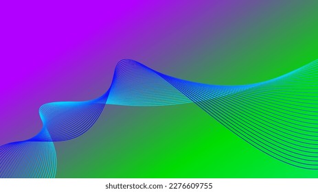 purple blue green tech wavy lines color gradient background vector illustration