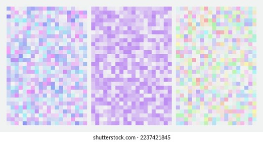 Purple blue grid mozaic tile square pattern background with funky pop themed vector wallpaper