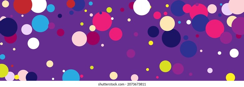 Purple Blue Indigo Dark Pastel Vibrant Composition. Red Multicolor Violet Bright White Children Illustration. Kids Circles Beige Yellow Color Background. Vivid Rainbow Pink Green Play Pattern.