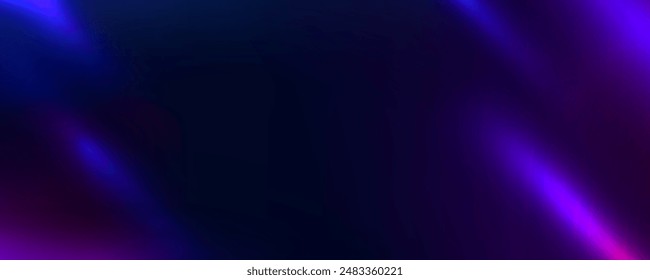 Purple blue light leak effect background. Film bokeh flare overlay. Vintage neon photo filter texture template. Exposed photography wallpaper. Abstract blur ultraviolet gradient backdrop. Vector