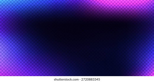 Fundo de efeito de vazamento de luz azul roxo. Película bokeh sobreposição flare. Modelo de textura de filtro de fotos de néon vintage. Papel de parede da fotografia exposto. Fundo de gradiente ultravioleta com desfoque abstrato. Vetor	