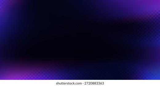 Fondo de efecto de fuga de luz azul púrpura. Superposición de bengala de bokeh de película. Plantilla de textura de Filtrar de fotos de neón de Antiguas. Fondo de pantalla de Fotografía expuesto. Fondo de gradiente ultravioleta de desenfoque Abstractas. Vector	