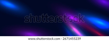 Purple blue light leak effect background. Film bokeh flare overlay. Vintage neon photo filter texture template. Exposed photography wallpaper. Abstract blur ultraviolet gradient backdrop.