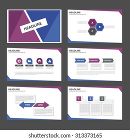 Purple blue Multipurpose Infographic elements and icon presentation flat design set for advertising marketing brochure flyer leaflet