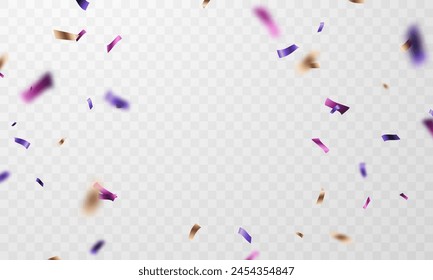purple and blue paper background falling Vector illustration for carnival party