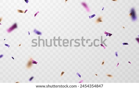 purple and blue paper background falling Vector illustration for carnival party