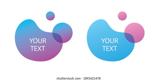 Purple, blue and pink abstract vector background geometric fluid wave frame shapes set, liquid backdrop banner templates, beautiful futuristic modern flat gradient graphic design.