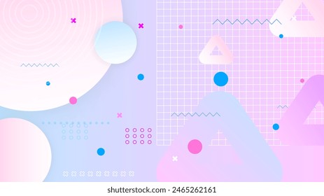 Formas abstractas planas azul púrpura y rosa de fondo geométrico. Aplicable para la presentación, cubiertas, carteles y Anuncio