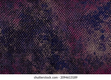 Purple blue snakeskin artwork leather effect decor wallpaper