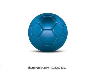 Purple blue soccer ball on white background. Realistic 3d Blue football ball. Blue football ball.